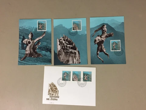 Set of four LIECHTENSTEIN LEGENDS  fdc-three are maxi cards Cover
