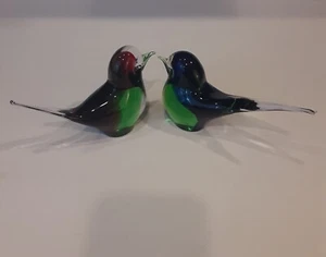 Murano? Handblown Glass Birds Colorful Wave Simple Elegance - Picture 1 of 8