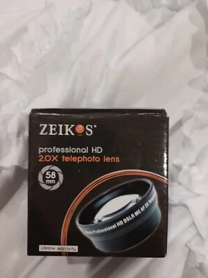 Zeikos ZE-2X58B Professional HD 2.0x Telephoto Lens Black Ultra Sharp - Image 1 of 4
