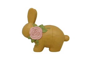 Cute Bunny with a pretty pink flower for Easter - New by Blossom Bucket #13364 - Picture 1 of 5