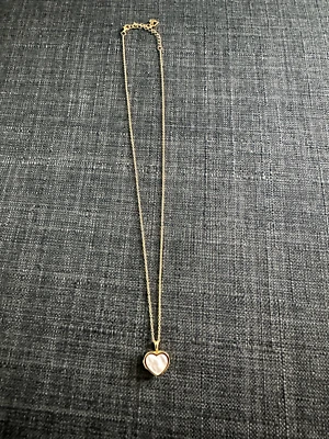 COLLAR MEDALLÓN CORAZÓN PLATA ESTERLINA MADREPERLA ORO 18K Foto 1 de 2