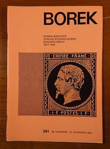 Richard Borek Informes Francia Noviembre 1964 52 p. Sellos Filatelia - Imagen 1 de 6