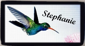 Personalisierte individuelle Kolibri Blume Scheckbuch Hülle beliebigen Namen hinzufügen Initialen etc. - Bild 1 von 2