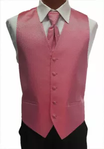 Men's Red Cardi Fullback Tuxedo Vest with Tie Groom Formal Wedding Prom Medium - Picture 1 of 3