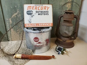 LETRERO PUBLICITARIO VINTAGE MERCURY BARCO PESCA LAGO CABINA RESORT CABAÑA - Imagen 1 de 9