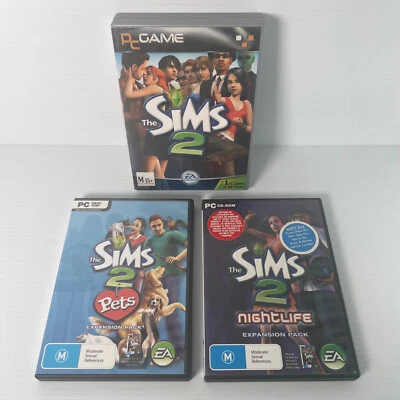 The Sims 2 +  EXPANSION PACKS  Pets , & Night-life Bundle Manual's Included - Image 1 of 4