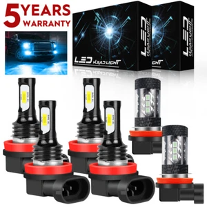For Nissan Sentra 2013-2018 2019 Combo LED Headlight + Fog Light 8000K Bulbs 6x - Picture 1 of 13