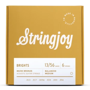 Cuerdas de guitarra acústica de bronce Stringjoy Brights medianas 13-56 80/20 - Imagen 1 de 1