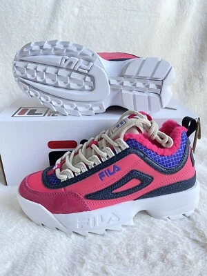 Fila Disruptor II Premium Pink Purple Suede Tennis Shoes Sneaker Wm Size US 5.5  - Image 1 of 4