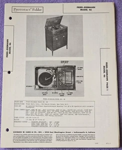 Freed-Eismann Model 461 VTG Howard Sams 1947 Radio Photofact Folder  471-8 - Picture 1 of 1