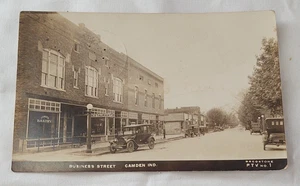 Antique RPPC Camden Indiana 1921 Street Scene by H.H. Bregstone - Picture 1 of 2