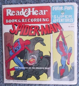 Spider-Man Lesen & Hören Buch & Aufnahme 45 U/min Peter Pan Super Adventures 1982 - Bild 1 von 3