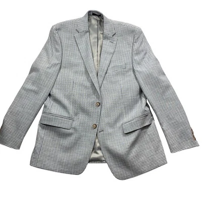 Jaqueta masculina Lauren Ralph Lauren 44L tweed etiqueta preta bolsos azul bege - Imagem 1 de 4