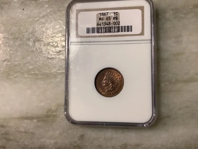1867  Indian Head Penny MS65 RB - Image 1 of 2