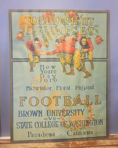 Tournament Of Roses 1916 Football Brown v. State College Washington Art Poster - Picture 1 of 3