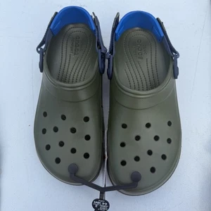 Zueco todo terreno Crocs unisex sin cordones verde oliva/azul para hombre 10 mujeres 12 - Imagen 1 de 5