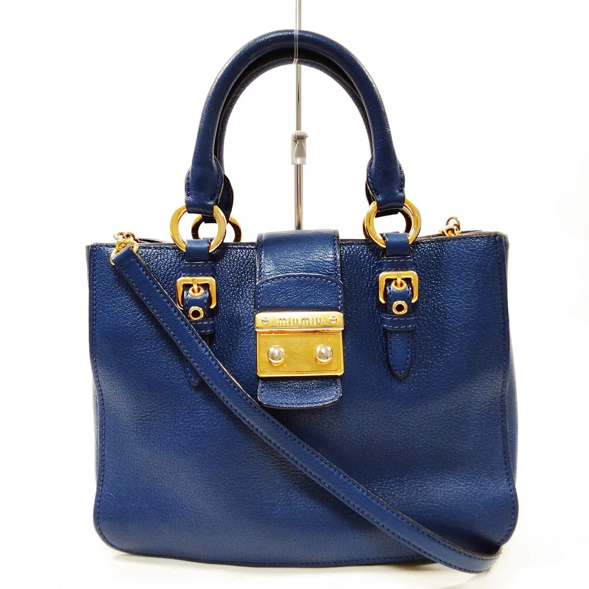 Blue Leather Exterior Miu Miu Bags & Handbags for Women for sale