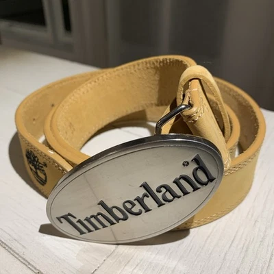 De Colección Nuevo Timberland Para Hombre Cinturón de Cuero Auténtico Raro Hebilla de Metal Talla 36/90 Foto 1 de 4