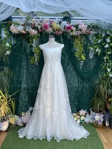 Grace Harrington Couture Floral Embroidered Beaded Wedding Gown UK 8 US 4 - Picture 1 of 24