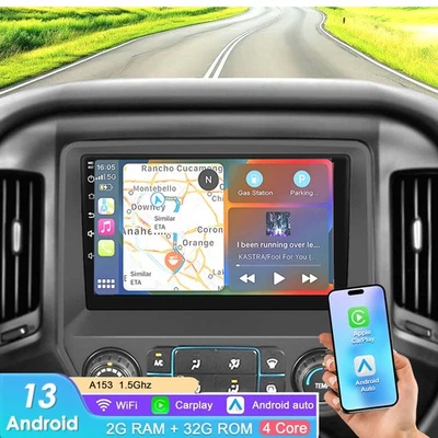 For Chevy Silverado GMC Sierra 2014-2018 Carplay Radio Player SWC/MIC 10.1 inch - Image 1 of 4