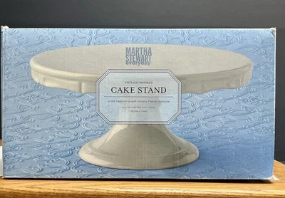 NIB Martha Stewart Everyday Vintage Inspired  Wedgwood Style Cake Stand 11-1/8”D - Image 1 of 4