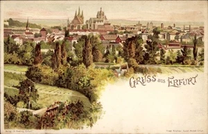 Litho Erfurt in Thüringen, Gesamtansicht, Blumenmädchen - 4672318 - Picture 1 of 2