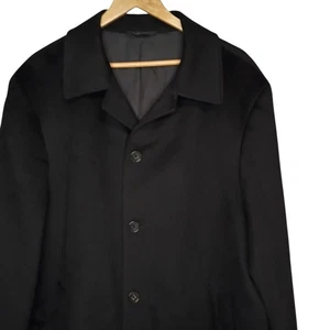 Loro Piana Luxury Black Storm System Wool Overcoat Mens 44L John Nordstrom - Picture 1 of 14