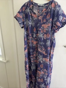 Morrison Size 2 Nautical Yachting 100% Cotton Maxi Shirt Dress Pockets GUC - Picture 1 of 6