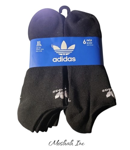 ADIDAS Calzini Uomo Taglio Basso Traspiranti Umidità 6 Paia Scarpa Taglia 6 12 Nero Tutti i Giorni 