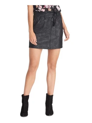 Falda Lápiz Corta RACHEL RACHEL ROY Mujer Negra Imitación Cuero Estampado Animal M Foto 1 de 4