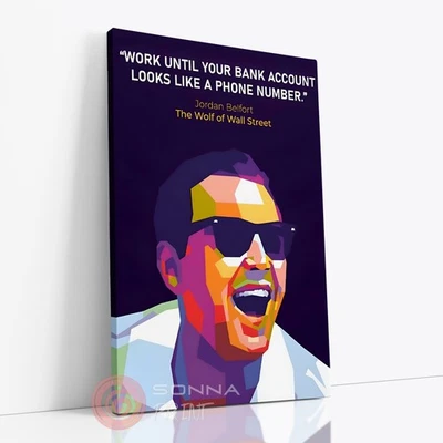 Póster de citas motivacionales del lobo de Wallstreet arte de pared sala impresión en lienzo Foto 1 de 4