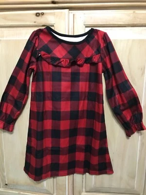 NIÑA Talla 6 Wonder Shop Vestido de Dormir Rojo y Negro Una Pieza Foto 1 de 4