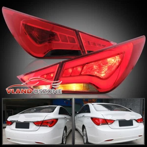 Red+Smoke Rear Lamps Assembly Fits Hyundai Sonata 2011-2014 LED Tail lights L+R - Picture 1 of 15