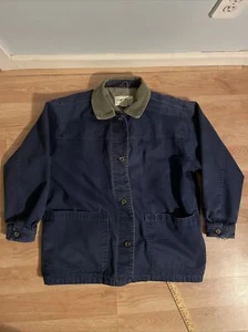 Chaqueta Eddie Bauer para mujer talla grande azul marino tareas granero abrigo cuello pana - Imagen 1 de 9