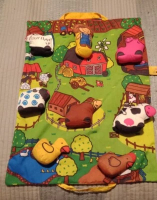 Melissa & Doug K's Niños Take-Along Granja Juego Alfombra Bolsa de Transporte Animales Suaves Sonajeros Foto 1 de 4