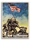 1940s “Now . . . All Together” Iwo Jima Flag Wwii Era War Bonds Print - 8.5x11