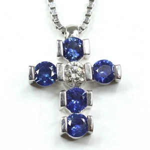 DAMIANI Belle Epoque Necklace Diamond Sapphire K18WG White Gold Chain 42.5cm - Picture 1 of 3