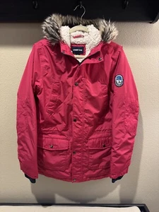 Lands End Girls XL (18-20) Kids expedition down Sherpa Parka Coat Youth Red EUC - Picture 1 of 14