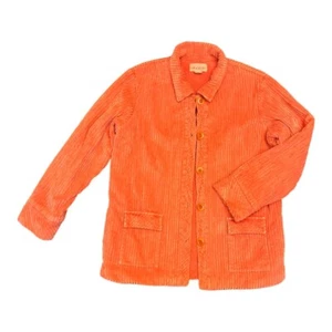Vintage 90s Oversized Slouchy Corduroy Jacket Coral Salmon Y2K Women’s Size XL - Picture 1 of 7