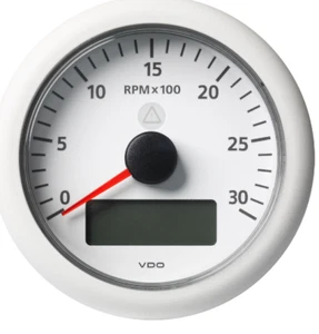 VDO MARINE 3-3/8″ (85MM) VIEWLINE TACH W/MULTI-FUNCTION DISPLAY 3000 RPM White - Picture 1 of 6