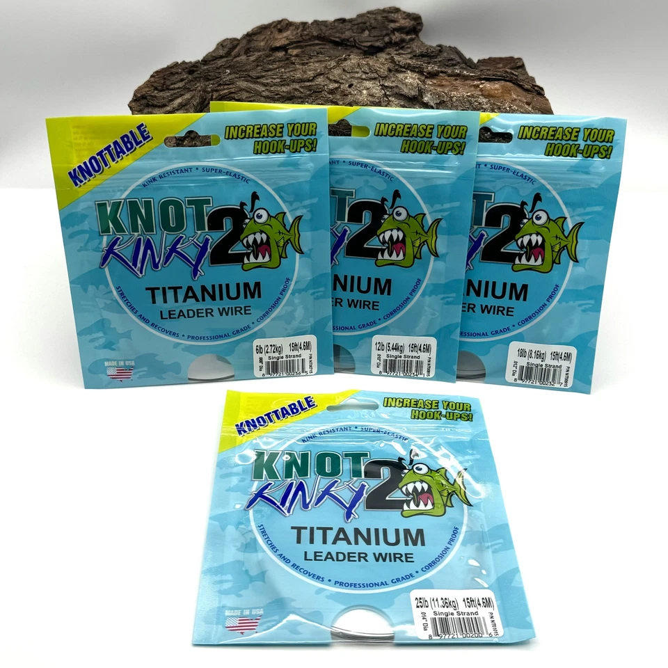 4.5m Knot 2 Kinky 1x1 Nickel Titanium 6lb 12lb 18lb 25lb Knotable Leader Material - Image 1 of 1