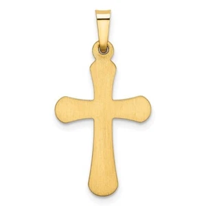 14k yellow Gold Plated silver Cross pendant for men and women with 18" chain - Picture 1 of 3
