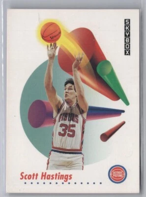 1991-92 SkyBox Detroit Pistons Basketball Card #83 Scott Hastings - Image 1 of 2