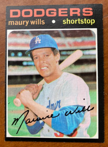1971 TOPPS #385 MAURY WILLS NM Baseball Card FREE SHIP