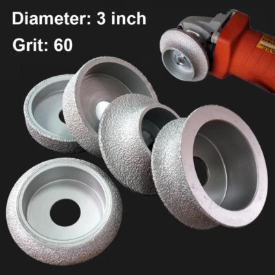 3 inch 75mm Diamond Abrasive Grinding Wheel Brazed Vacuum Disc Concave Convex - Image 1 of 4