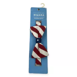 Countess Mara Men Red White Blue Dress Bow Tie Adjustable America Freedom USA - Picture 1 of 2