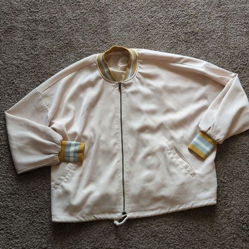 OFF WHITE Giubbotto bomber donna DownEast in raso panna taglia XS