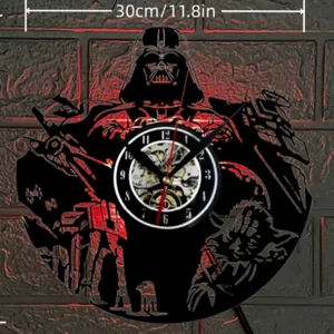 Star Wars Darth Vader vinyl record wall clock w/wo LED back light saber DVD art - Picture 1 of 11