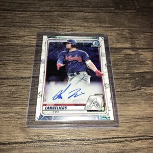 2020 Bowman Chrome-On Card Auto-SHEA LANGELIERS Mojo Refractor-Oakland A's C- - Picture 1 of 4