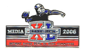 2006 NATIONAL FOOTBALL LEAGUE SUPER BOWL XL PITTSBURGH/ SEAHAWKS MEDIA PRESS PIN